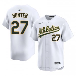 Men Catfish Hunter #27 White A's Game Embroidery Baseball Jersey YrG8dq18