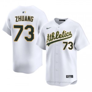 #73 Chen Zhuang White A's Men Gameday Embroidery Baseball Jersey 7SXM1453