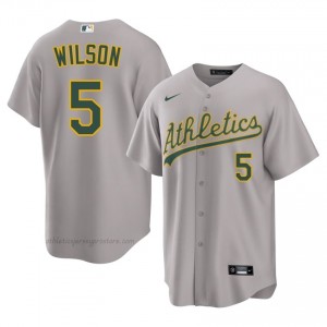 Athletics #5 Jacob Wilson Gray Men Player Stitch Baseball Jersey 8c188K27