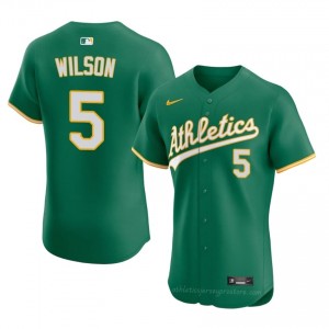 Athletics #5 Jacob Wilson Green Men Player Stitch Baseball Jersey or01mK27