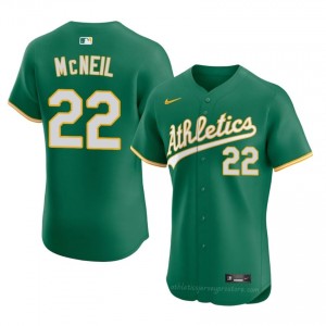 Jeff McNeil #22 Green Athletics Men Pro-Grade Sewn Baseball Jersey i03k3280