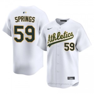 Jeffrey Springs #59 White A's Men Limited Embroidery Baseball Jersey r4RCl681