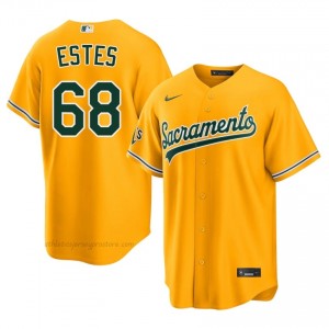 Athletics #68 Joey Estes Gold Men Player Stitch Baseball Jersey IHGe0652