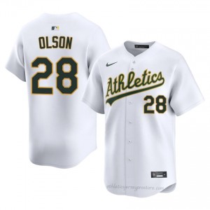 Matt Olson #28 White A's Men Limited Embroidery Baseball Jersey B5VUE639