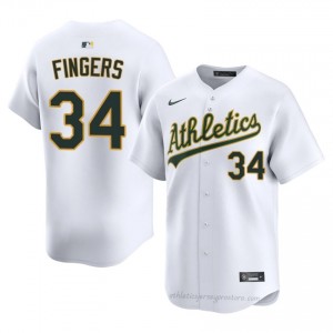 A's #34 Rollie Fingers White Men Premium Embroidery Baseball Jersey H4Yy5184