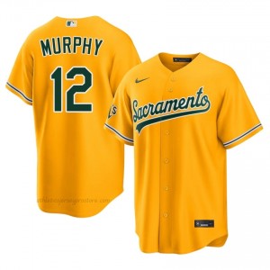 Athletics #12 Sean Murphy Gold Men Player Stitch Baseball Jersey 40H8HG36