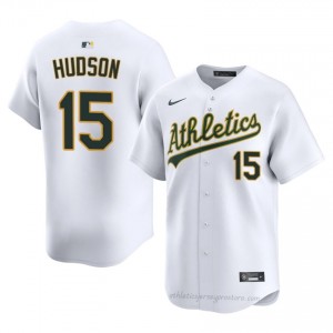 Tim Hudson #15 White A's Men Limited Embroidery Baseball Jersey 24W74U83