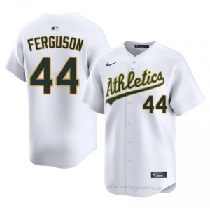 Men Tyler Ferguson #44 White A's Game Embroidery Baseball Jersey 563qm018