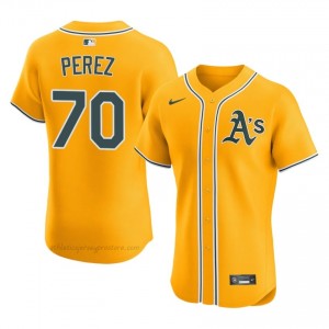 #70 Junior Perez Gold ATH Men Classic Stitched Baseball Jersey fv3C8295