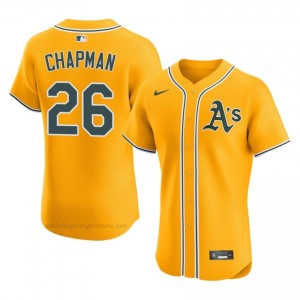 #26 Matt Chapman Gold ATH Men Classic Stitched Baseball Jersey k0Xf1828