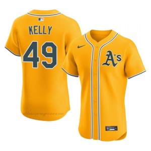#49 Michael Kelly Gold ATH Men Classic Stitched Baseball Jersey C7G7WE13