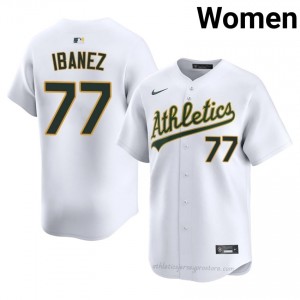 Women Andy Ibanez #77 White ATH Exclusive Stitched Baseball Jersey Y8FlIu25