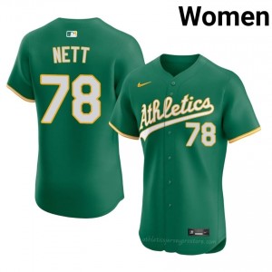 Braden Nett #78 Green A's Women Limited Embroidery Baseball Jersey 3lT73274