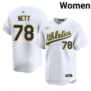 ATH #78 Braden Nett White Women Replica Stitched Baseball Jersey 42c7y816
