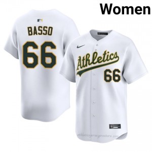 Brady Basso #66 White ATH Women MLB Stitched Baseball Jersey JbcMA180
