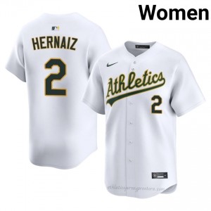 Women Darell Hernaiz #2 White ATH Exclusive Stitched Baseball Jersey i6E08X96