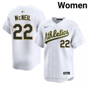 ATH #22 Jeff McNeil White Women Replica Stitched Baseball Jersey b8TOUD32