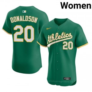 A's #20 Josh Donaldson Green Women Premium Embroidery Baseball Jersey 3a368831