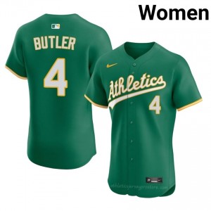 #4 Lawrence Butler Green A's Women Gameday Embroidery Baseball Jersey 83K26135