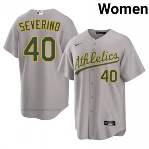 Luis Severino #40 Gray A's Women Limited Embroidery Baseball Jersey I4m73h18