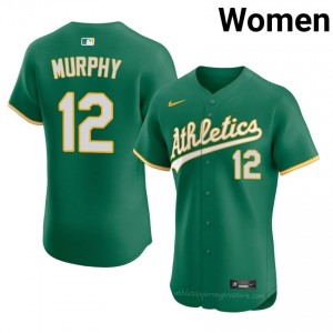 #12 Sean Murphy Green A's Women Gameday Embroidery Baseball Jersey 43hL8263