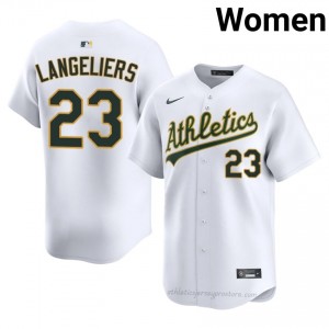 #23 Shea Langeliers White ATH Women Classic Stitched Baseball Jersey 8l832138