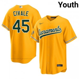 #45 Aaron Civale Gold ATH Youth Classic Stitched Baseball Jersey GhJ33494