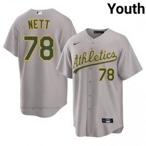 #78 Braden Nett Gray ATH Youth Classic Stitched Baseball Jersey AHA3Ls48