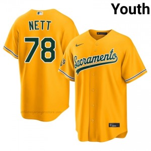 Youth Braden Nett #78 Gold ATH Exclusive Stitched Baseball Jersey rfTOY560