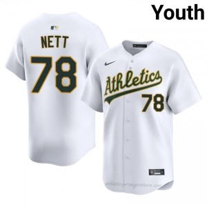Athletics #78 Braden Nett White Youth Player Stitch Baseball Jersey hG4ho254