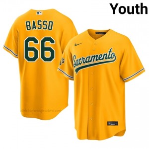#66 Brady Basso Gold ATH Youth Classic Stitched Baseball Jersey 458nr275