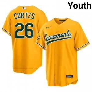 #26 Carlos Cortes Gold ATH Youth Classic Stitched Baseball Jersey 53e65052