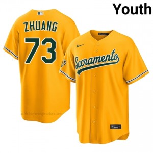 Chen Zhuang #73 Gold ATH Youth MLB Stitched Baseball Jersey 154G0291