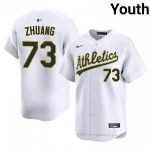 #73 Chen Zhuang White Athletics Youth Official Sewn Baseball Jersey Ti7rWD76