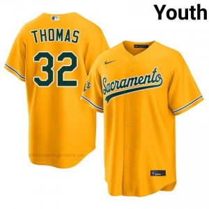 Youth Colby Thomas #32 Gold ATH Exclusive Stitched Baseball Jersey rSy5U671