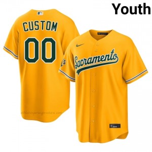 #00 Custom Gold ATH Youth Classic Stitched Baseball Jersey B46ss617