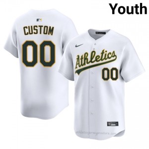 Custom #00 White Athletics Youth Pro-Grade Sewn Baseball Jersey 1X2S6B78