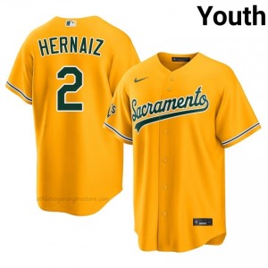 ATH #2 Darell Hernaiz Gold Youth Replica Stitched Baseball Jersey GDXt6038