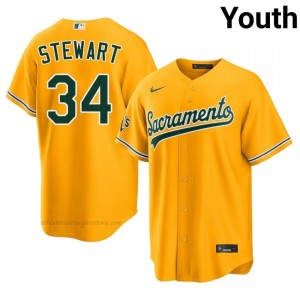 Dave Stewart #34 Gold ATH Youth MLB Stitched Baseball Jersey 4u73k237