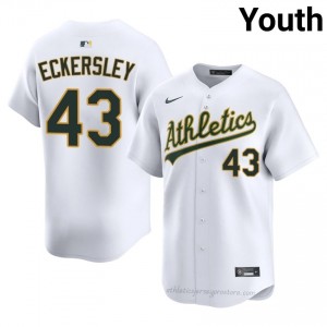 Athletics #43 Dennis Eckersley White Youth Player Stitch Baseball Jersey bc730842