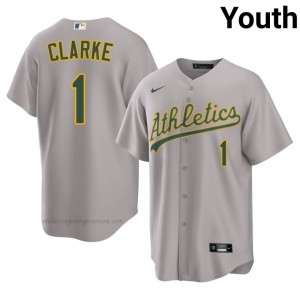 ATH #1 Denzel Clarke Gray Youth Replica Stitched Baseball Jersey 27M0Wv81