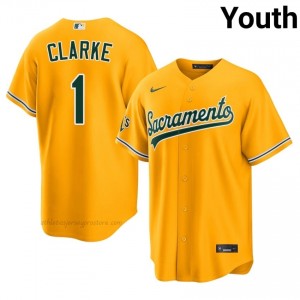 #1 Denzel Clarke Gold ATH Youth Classic Stitched Baseball Jersey 3UWL5641