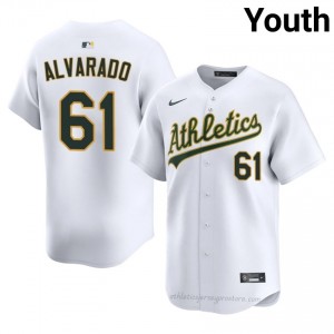 Youth Elvis Alvarado #61 White Athletics Authentic Stitch Baseball Jersey 8FC63L22