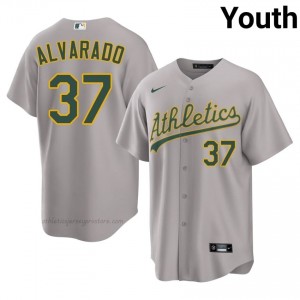 Youth Elvis Alvarado #37 Gray ATH Exclusive Stitched Baseball Jersey 5cgnvW38