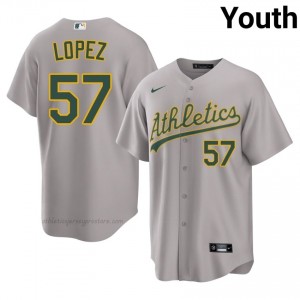 Jacob Lopez #57 Gray ATH Youth MLB Stitched Baseball Jersey Kn610l64