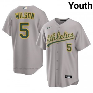 Youth Jacob Wilson #5 Gray ATH Exclusive Stitched Baseball Jersey oKkL7094