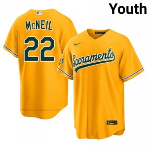 Youth Jeff McNeil #22 Gold ATH Exclusive Stitched Baseball Jersey 08Qc0u99