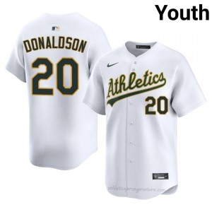 #20 Josh Donaldson White Athletics Youth Official Sewn Baseball Jersey 7208oN92