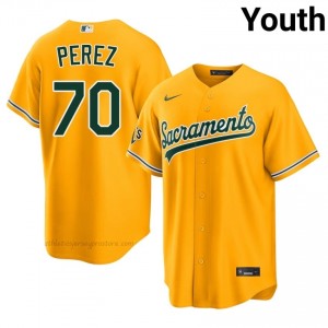 Youth Junior Perez #70 Gold ATH Exclusive Stitched Baseball Jersey 31NPV581