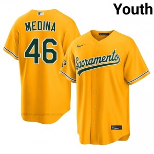 Luis Medina #46 Gold ATH Youth MLB Stitched Baseball Jersey 60878181